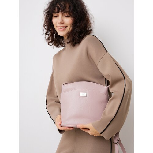 фото Сумка кросс-боди franchesco mariscotti, фактура зернистая, розовый