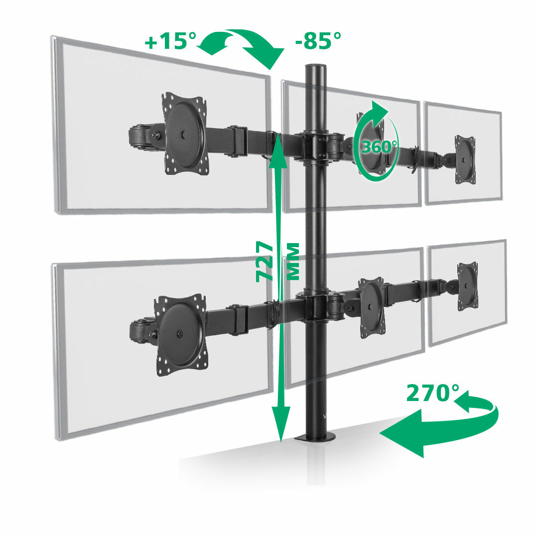 Кронштейн настольный на 6-ть мониторов VLK TRENTO-96 black
