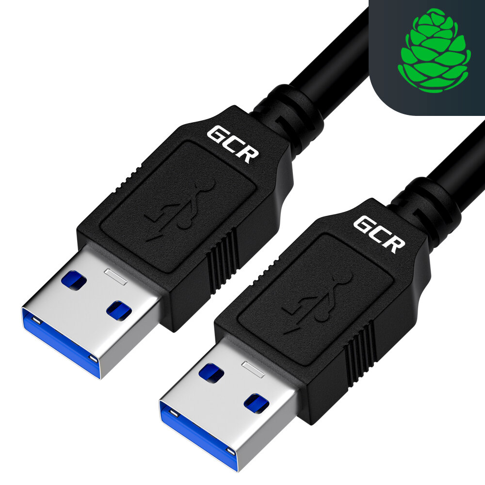 Соединительный кабель USB 3.0 AM / AM GCR 2 метра для высокоскоростного подключения ПК ноутбуков морозостойкий черный провод USB