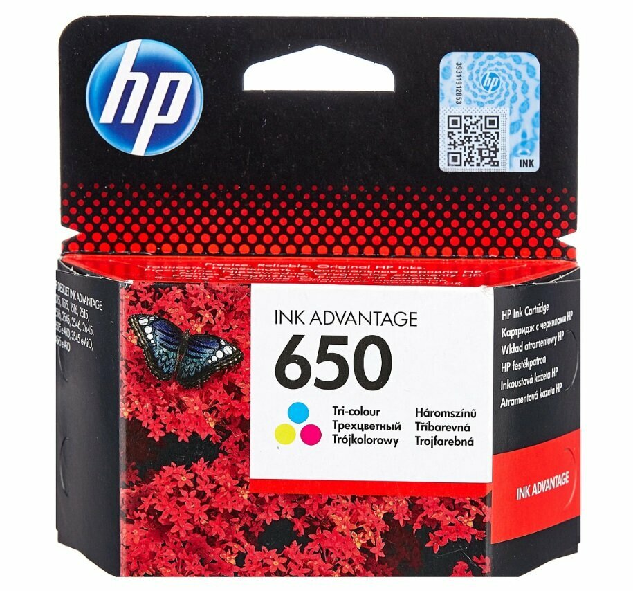 Картридж оригинальный цветной HP №650 CZ102AE BHK Color, ресурс 200 стр.