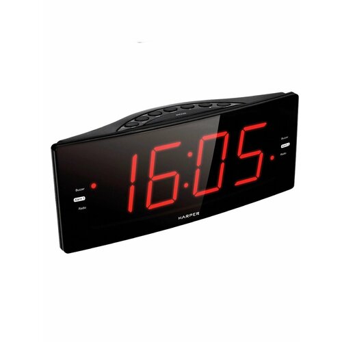 Радиочасы будильник HARPER HCLK-1006 GREEN LED 510600₽