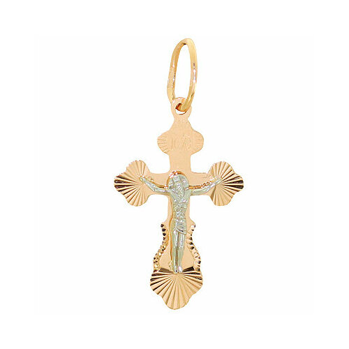 Крестик KARATOV, красное золото, 585 проба, красный, золотистый