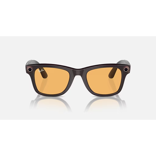 Камера-очки RAY-BAN | META WAYFARER Shiny Rebel Black Transparent/Amber