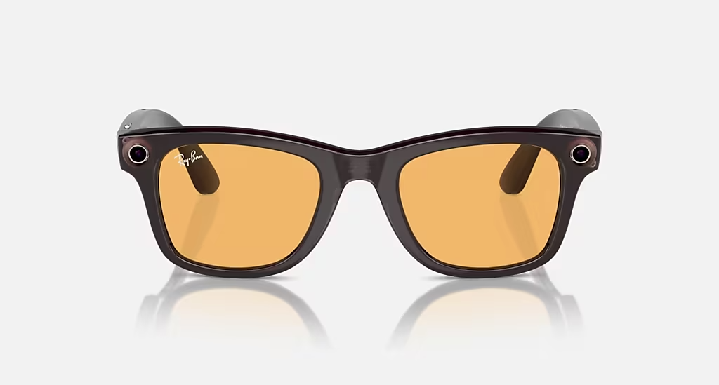 Камера-очки RAY-BAN | META WAYFARER Shiny Rebel Black Transparent/Amber