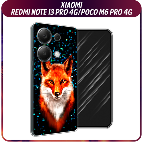 Силиконовый чехол на Xiaomi Redmi Note 13 Pro 4G/Poco M6 Pro 4G / Сяоми Редми Нот 13 Про 4G/Поко М6 Про 4G Волшебная лиса чехол кожаный для xiaomi redmi note 13 pro 4g poco m6 pro 4g чехол на редми ноте 13 про поко м6 про с защитой камеры змея черный