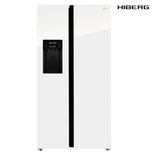 Холодильник Side-by-Side 178х91,1 см Hiberg RFS-650DX NFGW Inverter Белое стекло