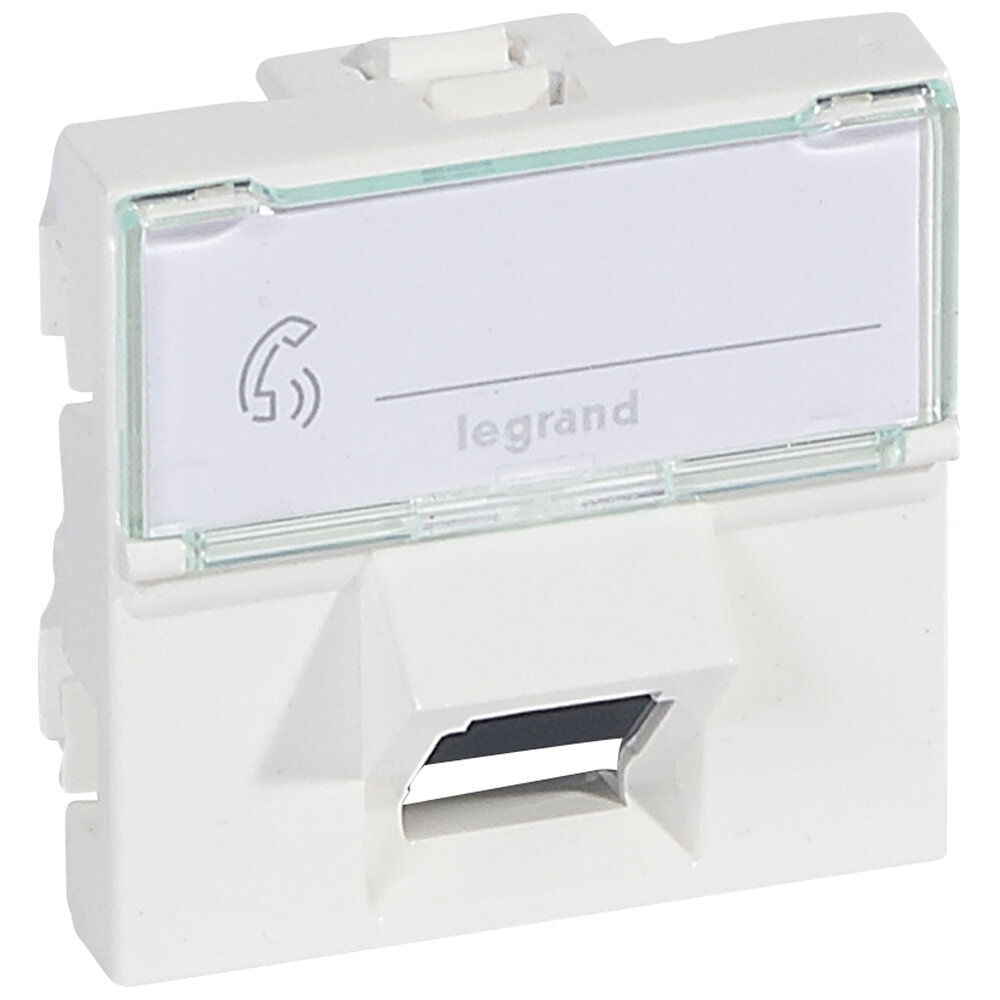 фото Mosaic Розетка 2М RJ45 FTP кат. 6, 1 мод 45°, белая Legrand 076505
