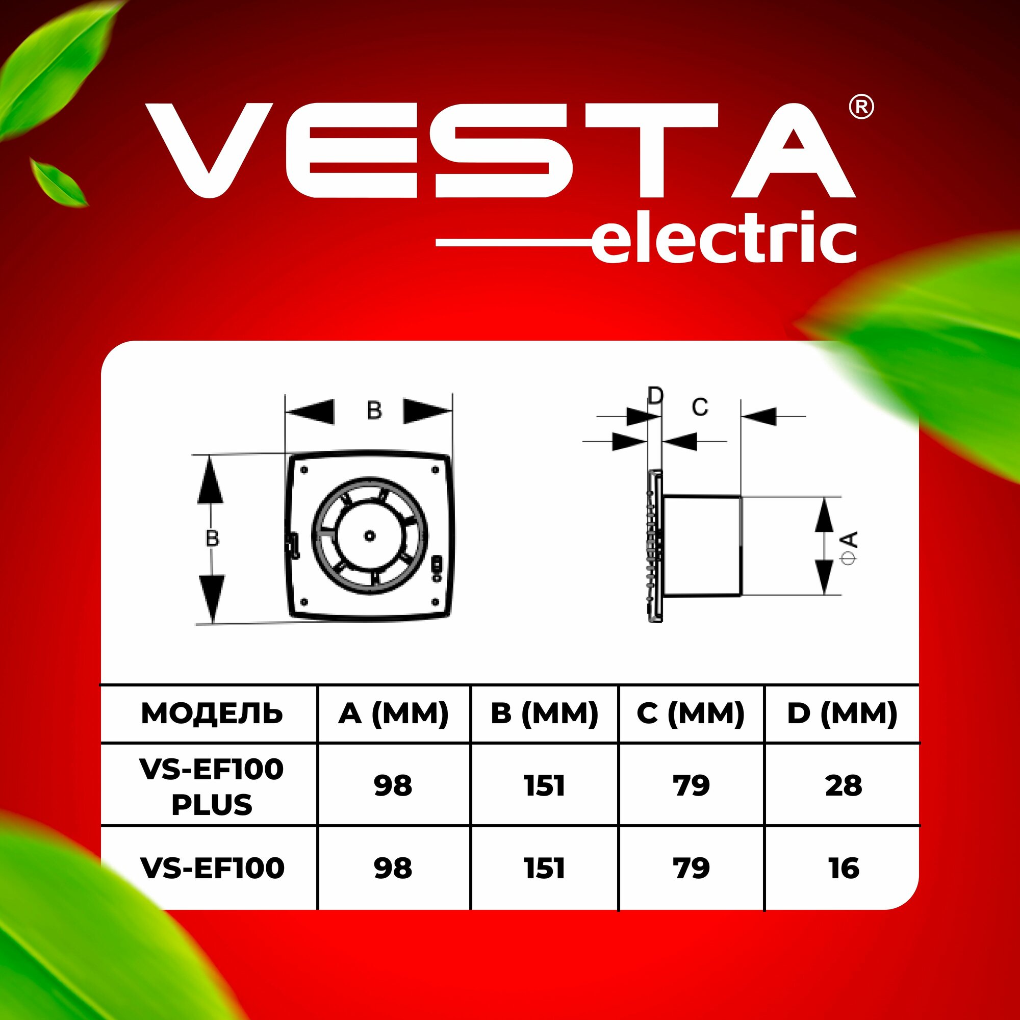 Вентилятор вытяжной с крышкой белый Vesta-Electric EF-100 Plus - фотография № 4