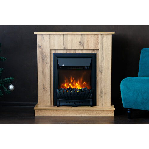 Электрокамин Ostin с очагом Aspen, пульт ДУ, обогрев, дуб вотан (камин электрический)