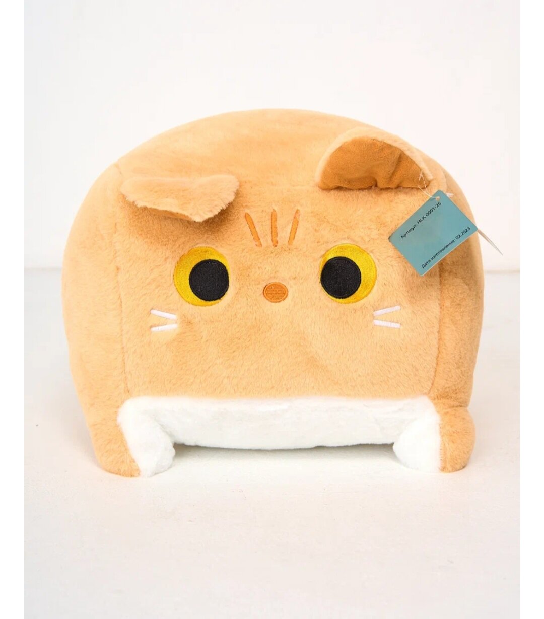 Мягкая игрушка котокуб песочный40 см кот-куб квадратный котик подушка