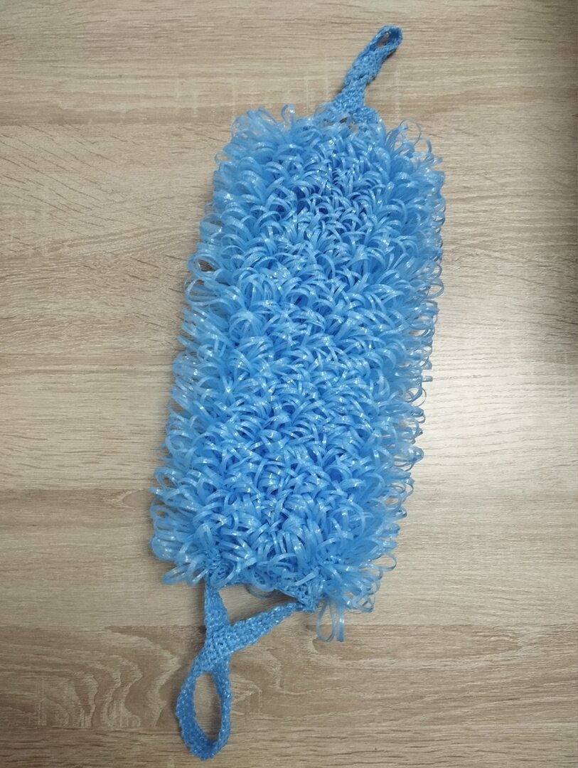 фото Мочалка из полипропилена. Ручная работа