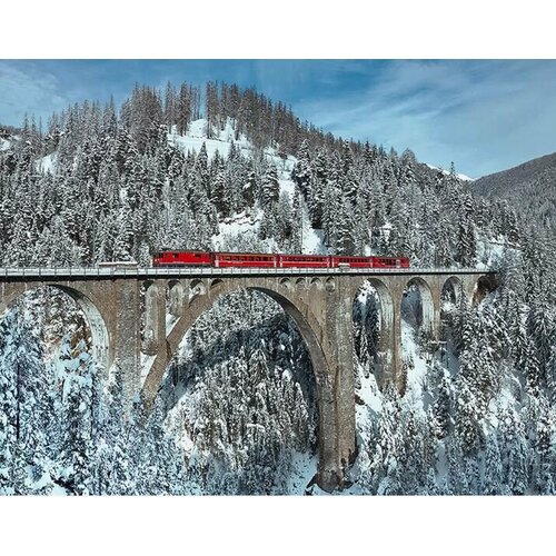 Фотообои Поезд от Divino Decor. Артикул С8-377. Размер 300*238 см.