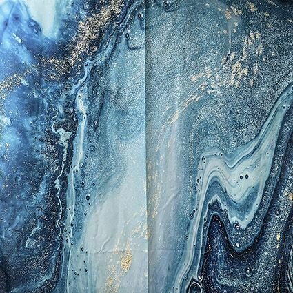 фото Штора с рисунком санакс 01-79, бирюзовый мрамор в ванную комнату без колец, полиэстер 180x180