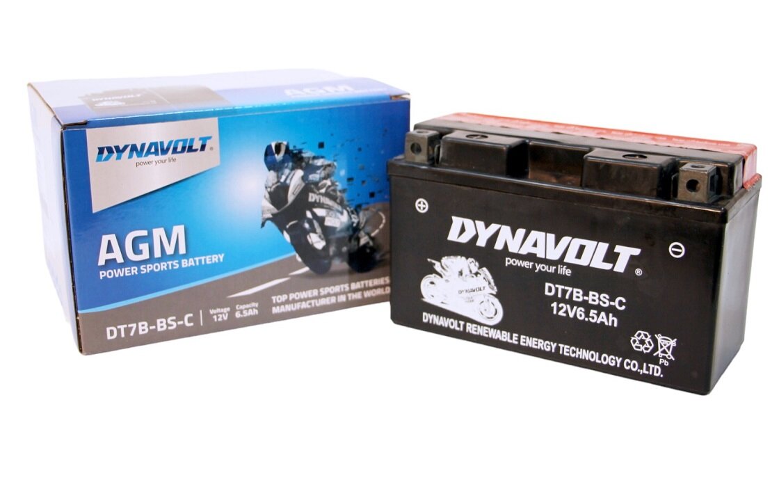 Аккумулятор Dynavolt DT7B-BS-C, 12V, AGM