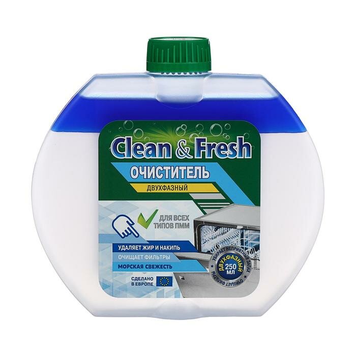 Clean & Fresh Очиститель для посудомоечных машин Clean&Fresh "Морская свежесть", 250 мл