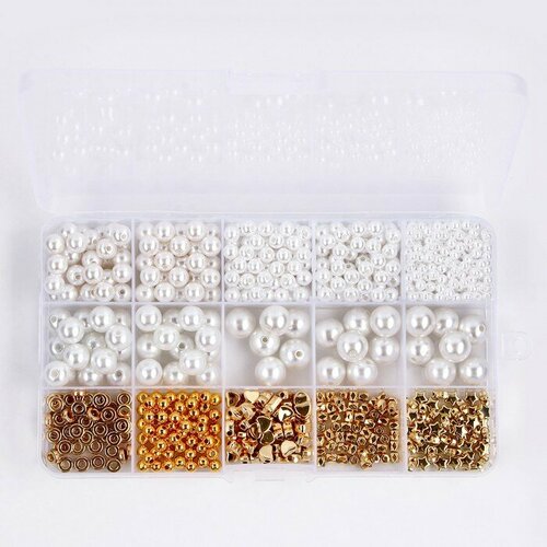 Набор для создания украшений Жемчужные бусины размер бусин от 2 до 12 мм 875₽