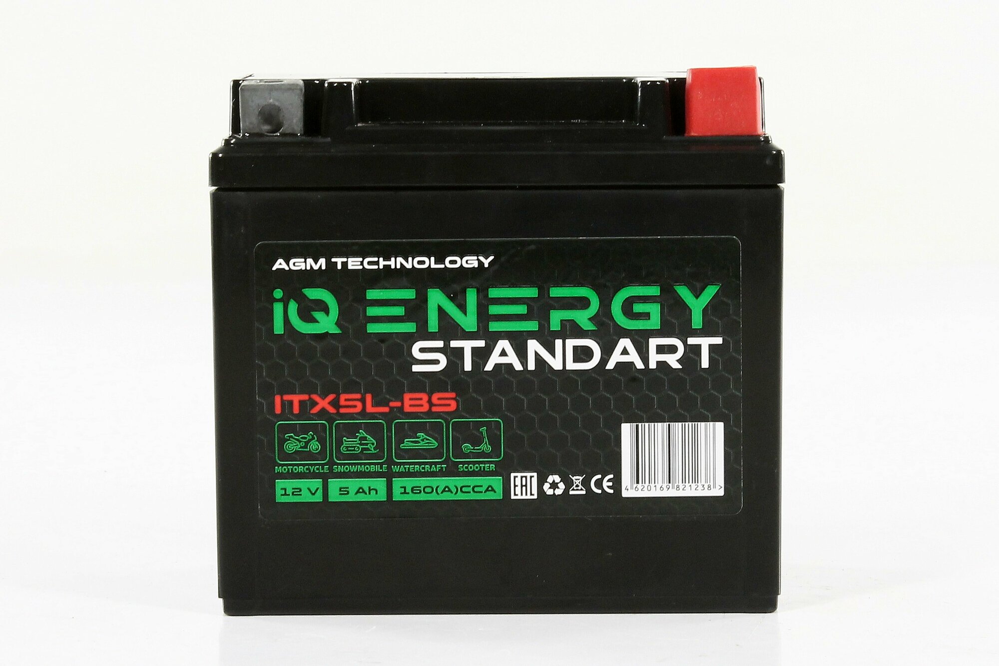 Мото аккумулятор IQ Energy 5 Ah 150A (CT 1205, YTX5L-BS) 114х69х109 о/п