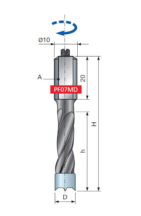 Сверло Freud PF07MD AC3  для глухих отверстий  по дереву  5x70мм