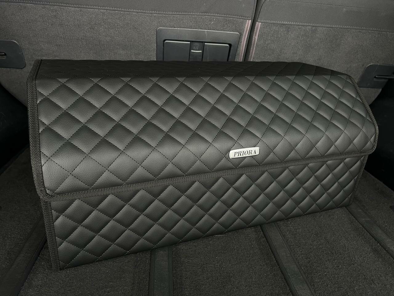 Органайзер для багажника Lada Priora / Лада Приора / Кофр 70х30х30, сумка, саквояж, ящик, черный с черной отстрочкой