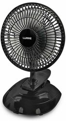 Вентилятор настольный и прищепка LUMME LU-109, диаметр 15 см, 20 Вт, серый