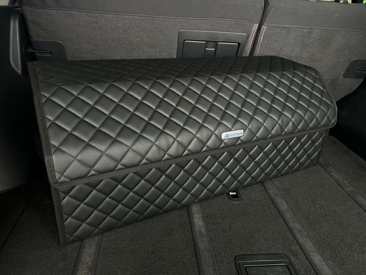 Органайзер для багажника Datsun / Датсун / Кофр 80х30х30, сумка, саквояж, ящик, черный с черной отстрочкой
