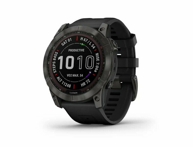 Умные часы Garmin Fenix 7X Sapphire Solar GPS, серый/черный