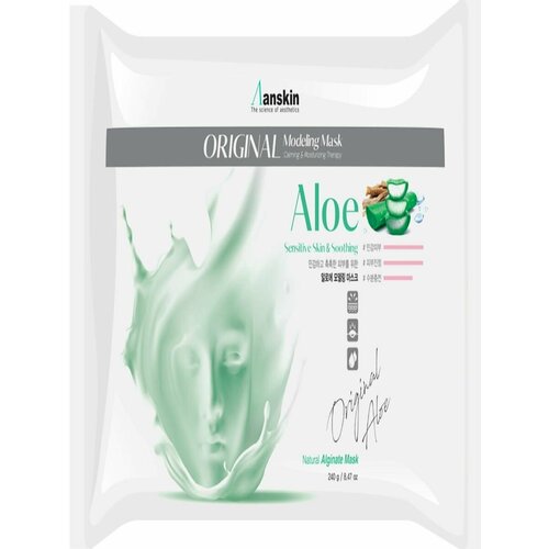 альгинатная маска с экстрактом алоэ anskin original aloe modeling mask 1000 г Маска для лица, 240гр, Aloe Modeling Mask, Anskin