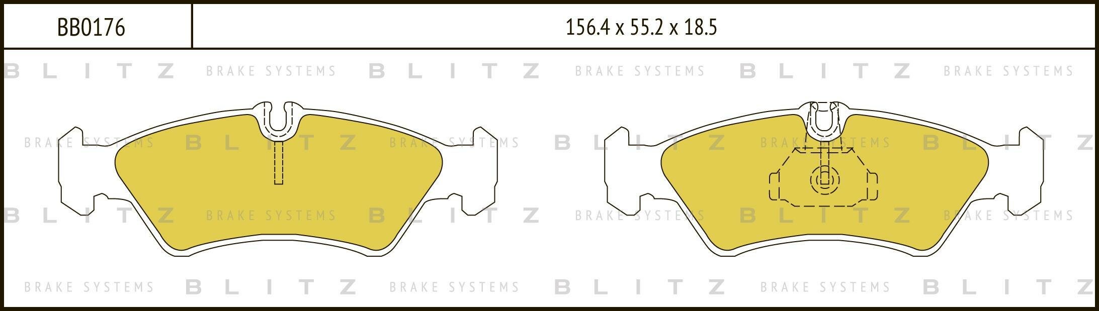 Колодки тормозные дисковые задние Mercedes Sprinter 95->VW LT 28-35 96-> BB0176 blitz 1шт