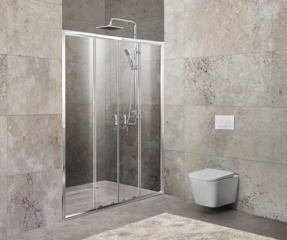 Душевая дверь 170-200 см BelBagno UNIQUE-BF-2-170/200-C-Cr прозрачное