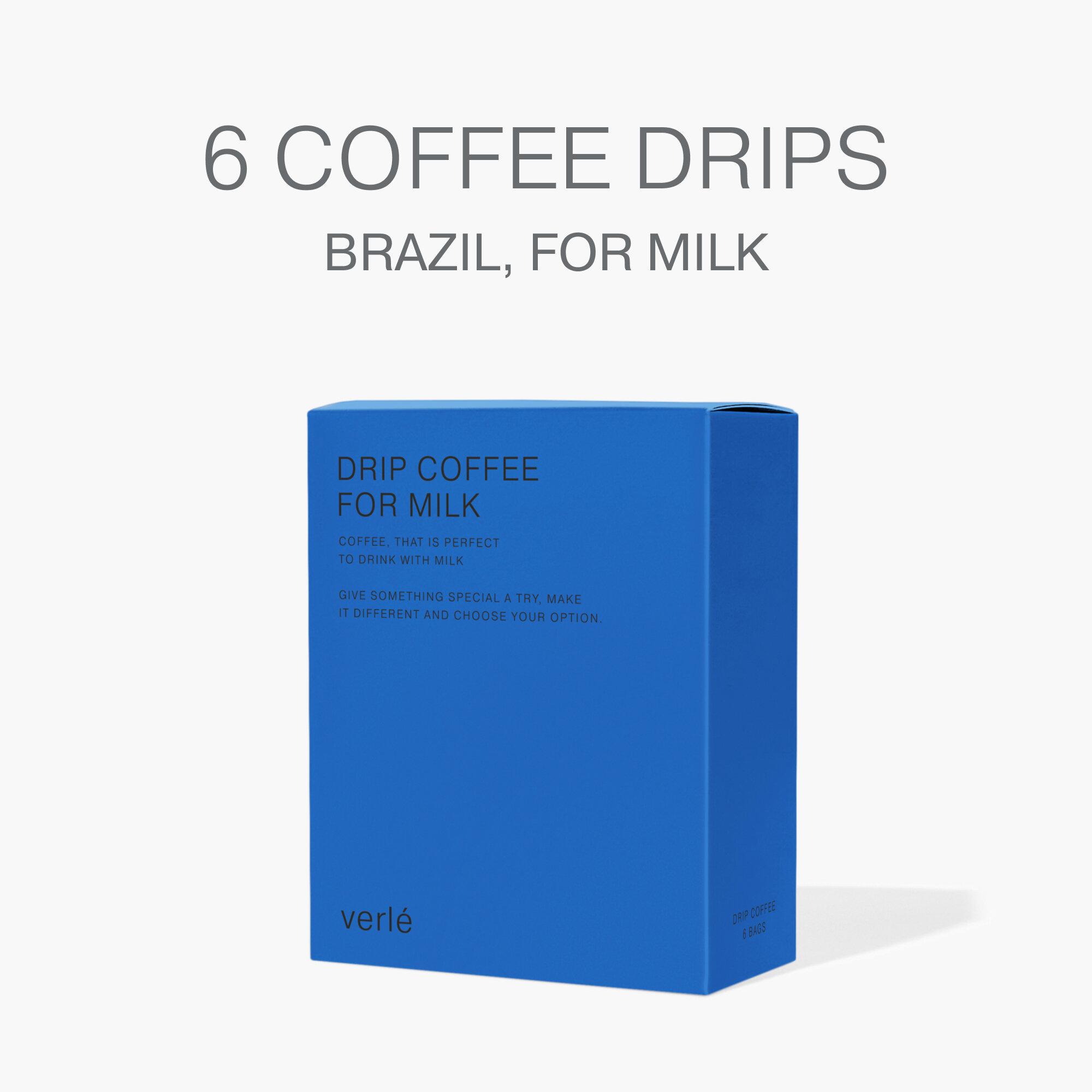 Кофе молотый в дрип-пакетах Verle DRIP BOX FOR MILK 6шт. * 12г.