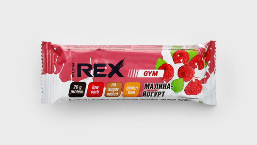 Батончик протеиновый Protein Rex Gym со вкусом малина-йогурт