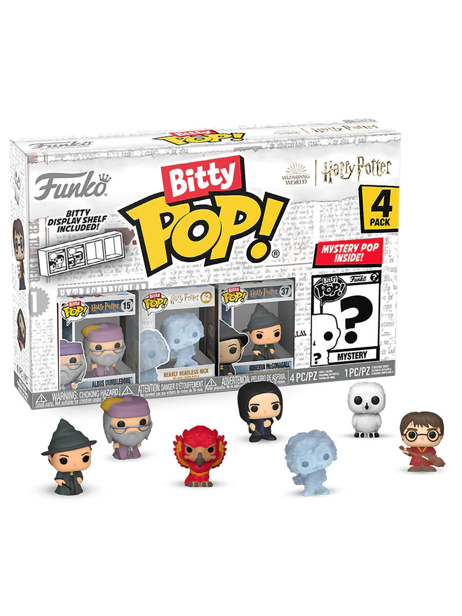 Фигурка Funko Bitty POP! Harry Potter/Гарри Поттер S3 Dumbledore+HeadlessNick+McGonagal+Mystery(1 of 4) 4PK 71317