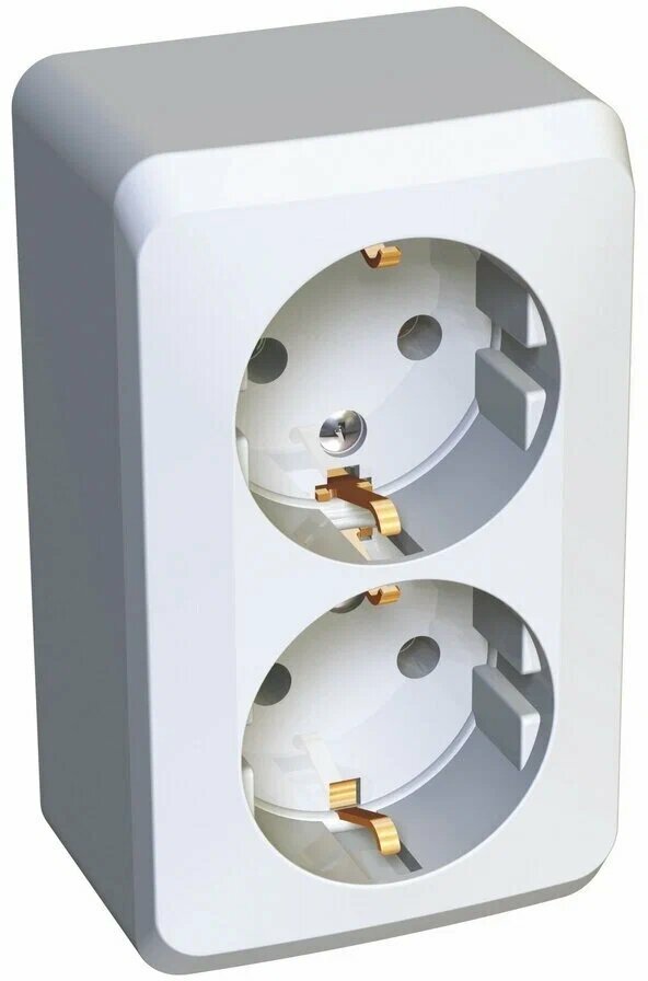 Розетка 2-я SCHNEIDER белая с заземлением РА16-007В — купить по низкой ...