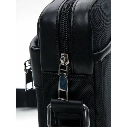 фото Сумка кросс-боди барсетка черная444, фактура зернистая, черный bagamma prime