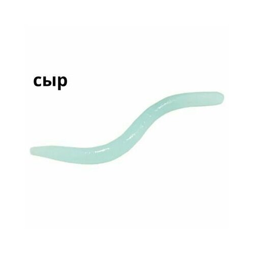 фото Мягкая приманка trout zone wake worm-2 сыр 3.2 # blue glow (голубой-светонакопительный) 81мм (11шт)