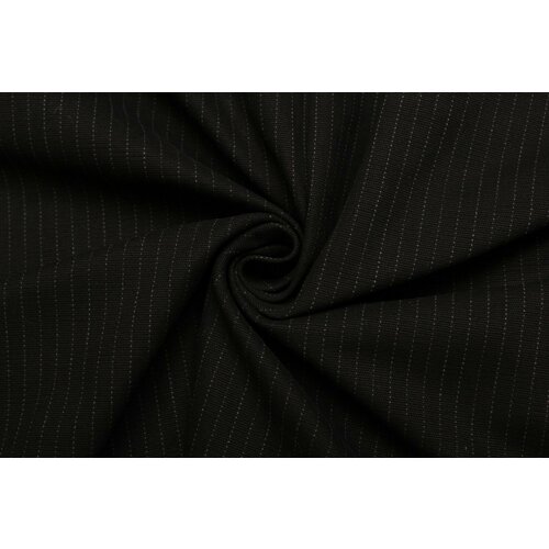 Ткань Хлопок костюмный Nino чёрный с серой полоской, ш156см, 0,5 м