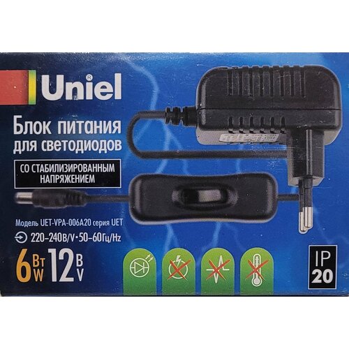 Блок питания для LED-светильников Uniel UET-VPА-006А20, 6 Вт, 12 В