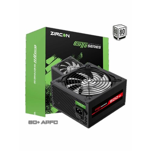 Блок питания ATX 600W ZIRCON GTI-600 80+ APFC блок питания zircon gti 600 atx 600w