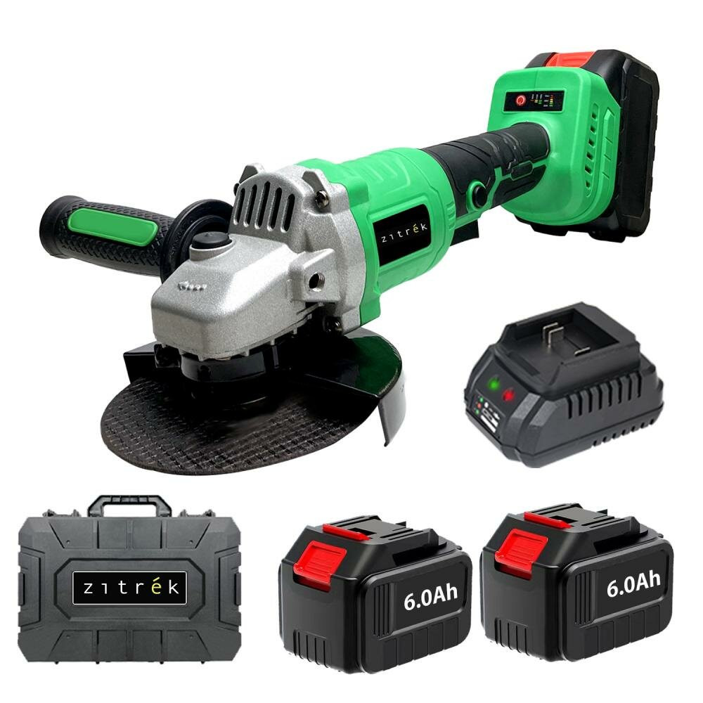 фото Углошлифовальная машина Zitrek AG 20 Pro (20В, Li-ion 2x6.0Ач, з/у, кейс)
