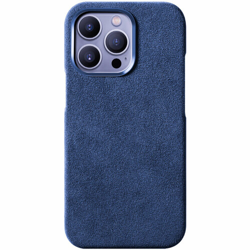 Чехол из алькантары (открытый) с MagSafe для iPhone 15 Pro Max, Sancore (Синий)