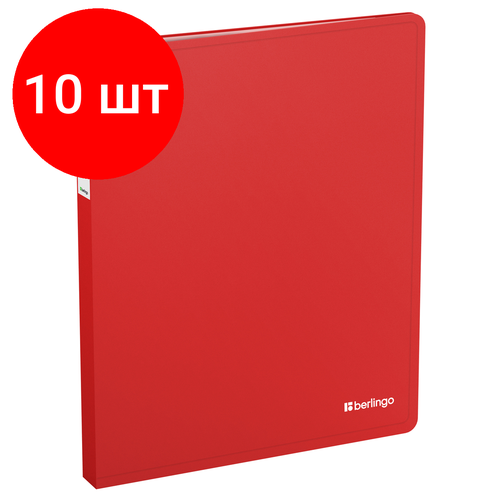 Комплект 10 шт, Папка с 40 вкладышами Berlingo Soft Touch, 25мм, 700мкм, красная, с внутр. карманом berlingo папка с 10 вкладышами и внутренним карманом soft touch a4 пластик красный