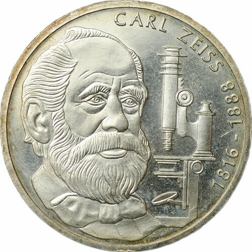 Монета 10 марок 1988 F 100 лет со дня смерти Карла Фридриха Цейса Германия ФРГ монета германия фрг 10 пфеннигов 1989