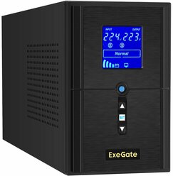 ИБП (инвертор, синус, для котла) ExeGate SineTower SZ-1000.LCD.AVR.2SH.1C13.USB <1000VA/800W, чистая синусоида, LCD дисплей, AVR, 2*Schuko+1*C13, USB, линейно-интерактивный, внешняя батарея 24В до 200Ач, Black> EX295987RUS