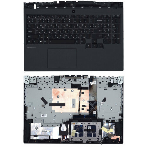 Клавиатура для Lenovo Legion 5-15ARH05 черная с черным топкейсом
