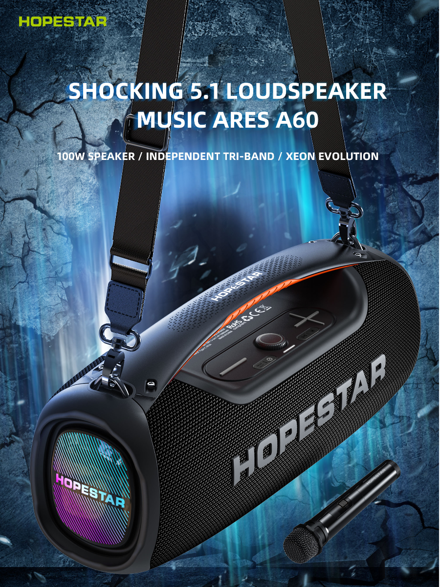 Портативная колонка HOPESTAR A60 (100 Вт) зеленая