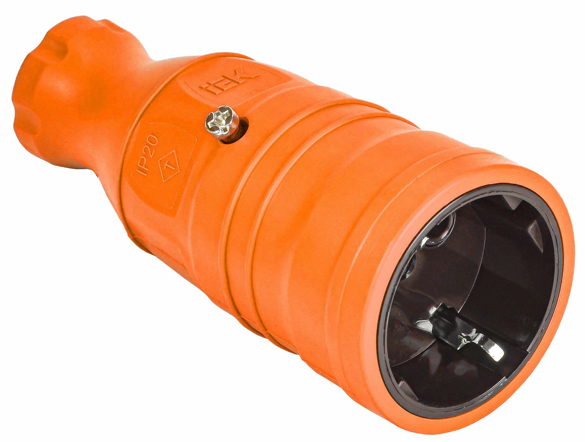 фото OMEGA Розетка переносная РБп14-1-0м IP20 каучук оранжевая IEK