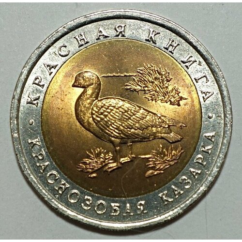 Монета 10 рублей 1992 Краснозобая Казарка UNC