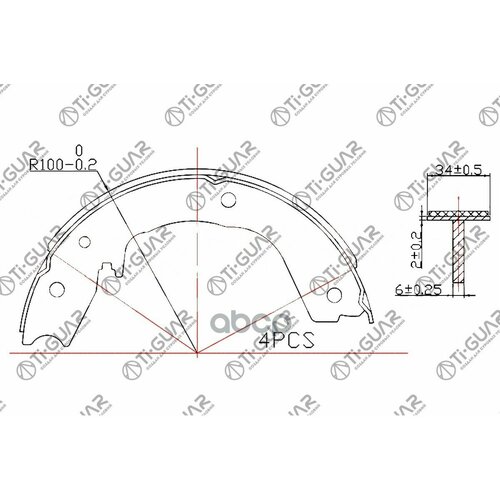 Тормозные Колодки Tg-0626/Fn0626* Ti·guar Mitsubishi Pajero V6#W/V7#W/V8#W/V9#W Задние Барабан. Ti-Guar арт. TG0626