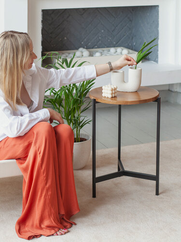 Изображение товара Столик кофейный ODRI, черный, столешница дуб