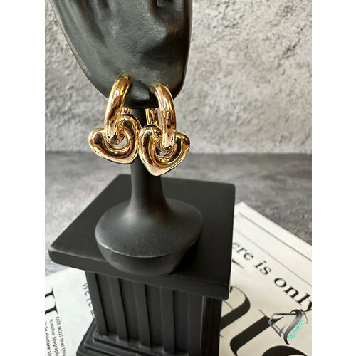 Серьги конго RYKAMI серьги конго с подвесками в форме сердца, размер 16 мм, золотой, желтый